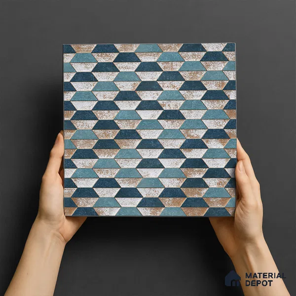 Geometric Wall & Floor Tile TL 07237 Alpi 4001 Granula 1 ft x 1 ft Ceramic Matte Finish - 9 mm  | 2 mm Spacer is Mandatory | Please Expect a Slight Variation of Pattern (Sample)